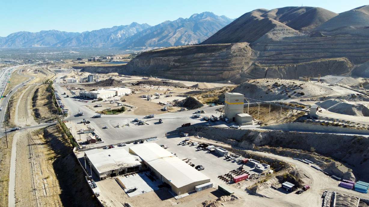 Geneva Rock is pictured in Draper on Tuesday. The city is asking the 3rd District Court to reject Geneva’s claim that the operations of its quarry at the Point of the Mountain are a protected and expandable “vested mining use” under Utah code and exempt from Draper’s long-established zoning ordinances that limit Geneva’s expansion of quarry operations within the city.