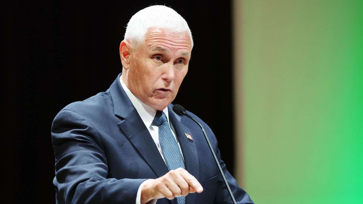 Former Vice President Mike Pence speaks at Utah Valley University in Orem on Sept. 20. Pence, who delivered a speech in Utah last week, endorsed Sen. Mike Lee in his bid for reelection Tuesday.