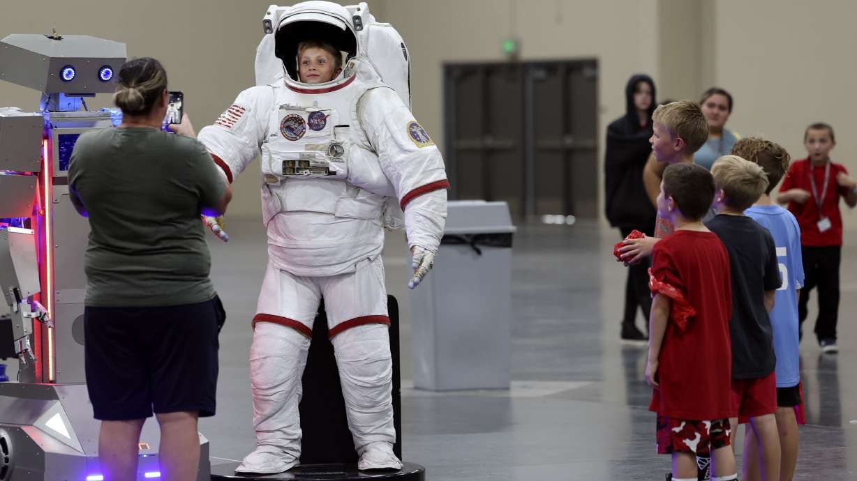 Students attend the eighth annual STEM Fest at the Mountain America Expo Center in Sandy on Tuesday. The STEM Action Center hosts STEM Fest with support from more than 60 STEM-related organizations and exhibiting sponsors.