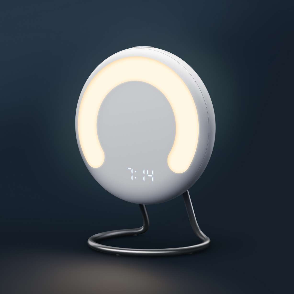 This image provided by Amazon shows the Halo Rise bedside smart alarm. The e-commerce and tech giant said Wednesday, Sept. 28, 2022, that it will start selling the device later this year. Halo Rise will be able to track sleeping patterns without a wristband by using no-contact sensors and artificial intelligence to measure a user’s movement and breathing patterns, according to Amazon.