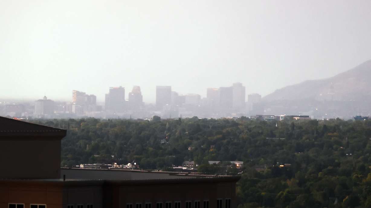 Rain moves across Salt Lake City on Sept. 21. Salt Lake City entered Friday, the last day of the water year, having its 41st driest water year on record.