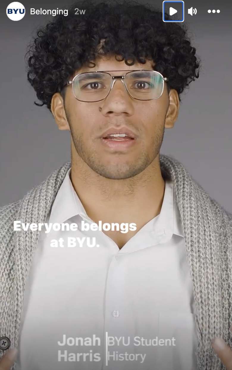 BYU history major Jonah Harris and other students and faculty introduced the new Office of Belonging to the campus in an Instagram story this month.
