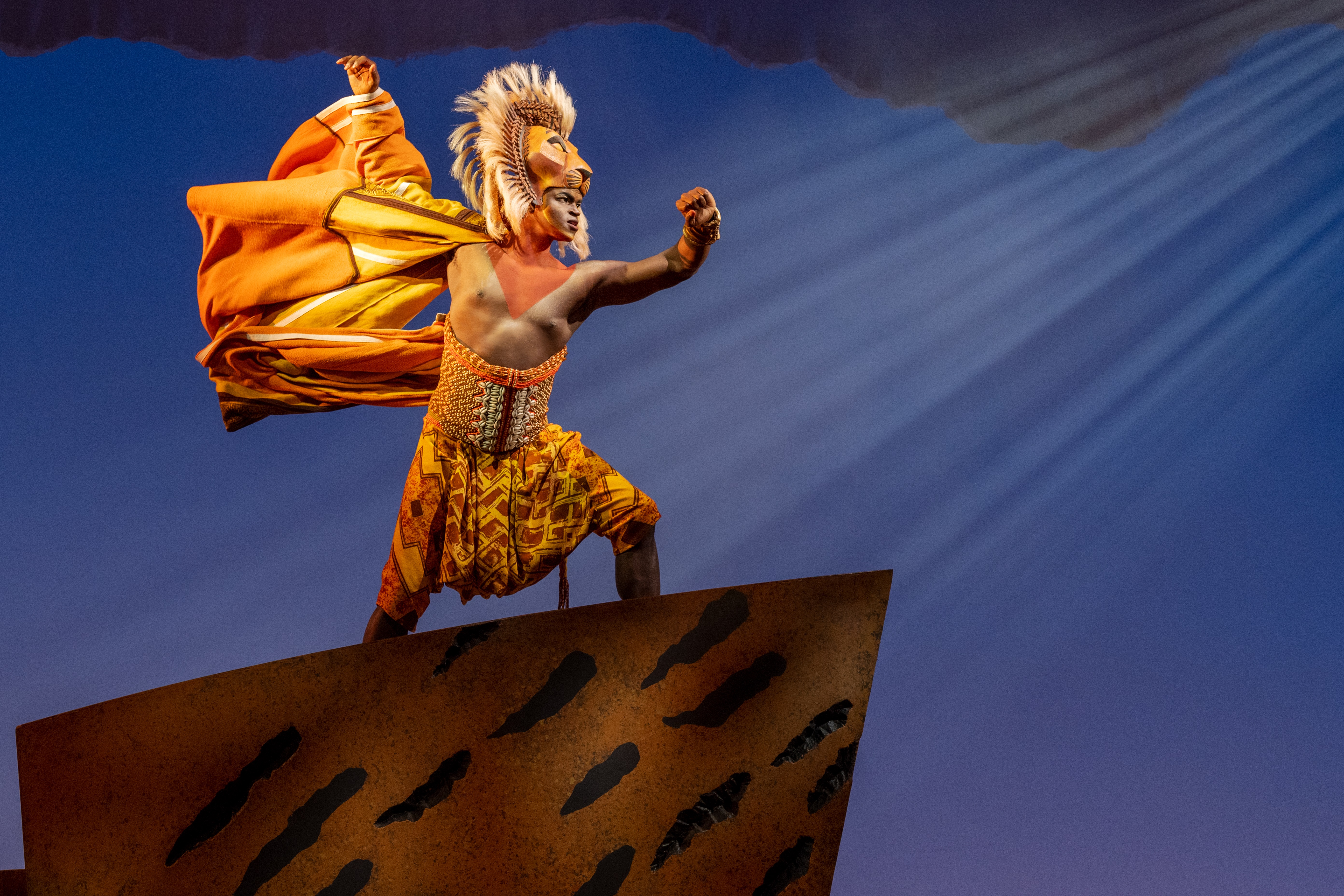 Darian Sanders as Simba in Disney's "The Lion King," which opened at Eccles Theater in Salt Lake City on Friday.