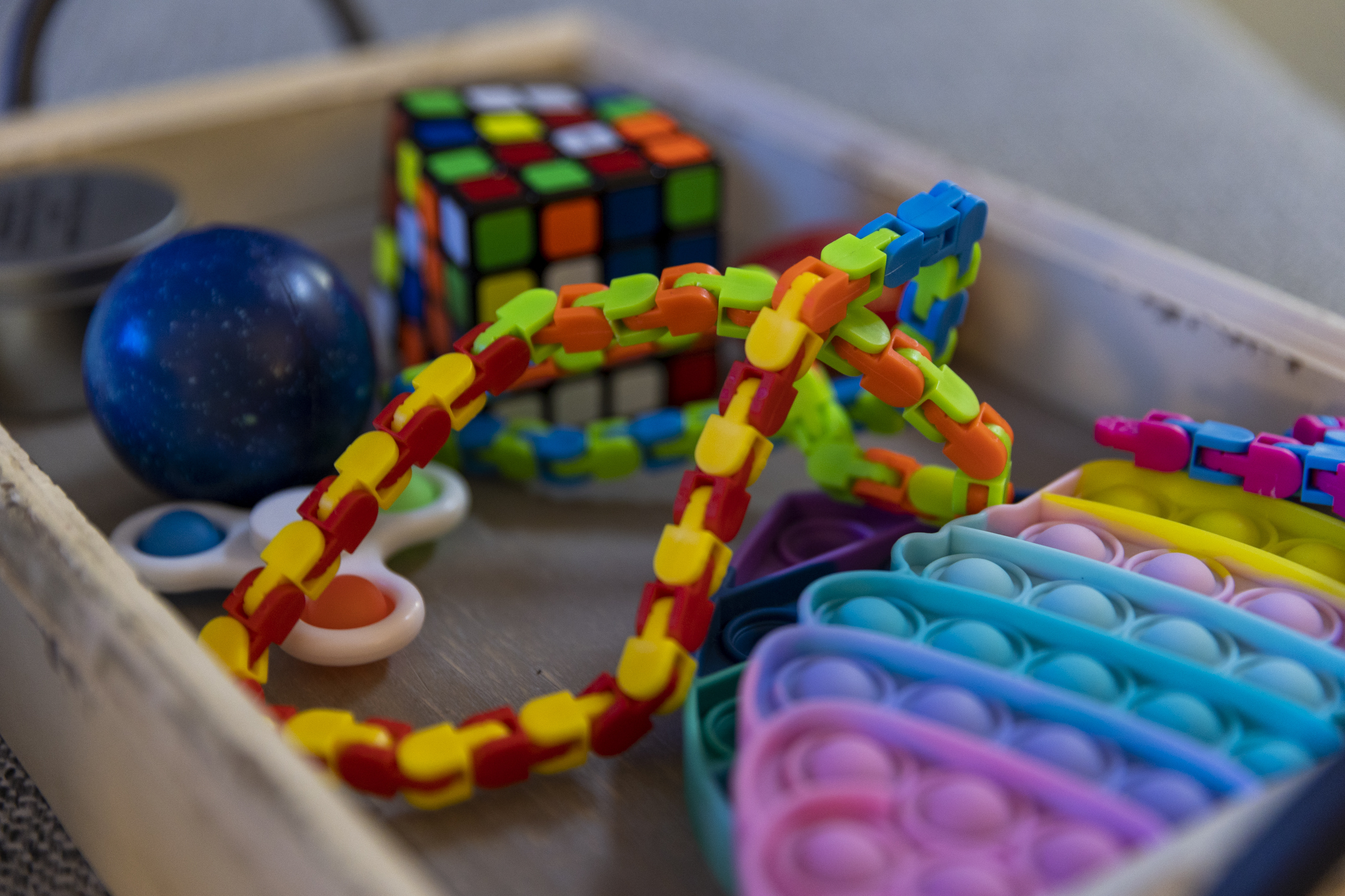 Fidget toys inside of the wellness center at Westlake High School in Saratoga Springs on Thursday.