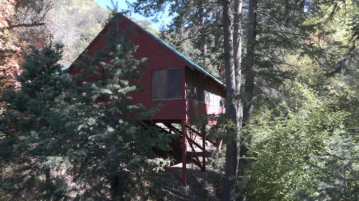 A cabin sits on stilts near Mount Aire on Thursday. Residents are hoping to apply for a National Register of Historic Places designation.