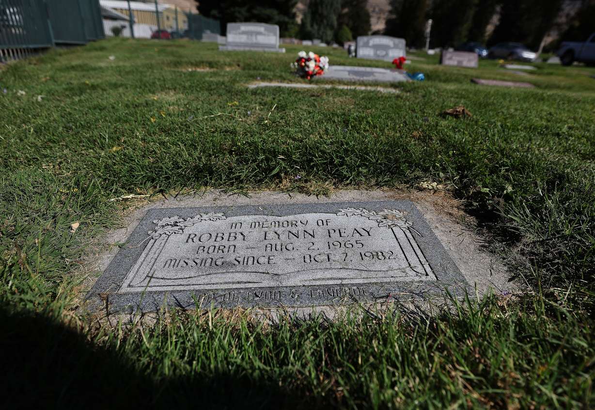 Robby Lynn Peay’s headstone at the Provo City Cemetery in Provo on Wednesday.