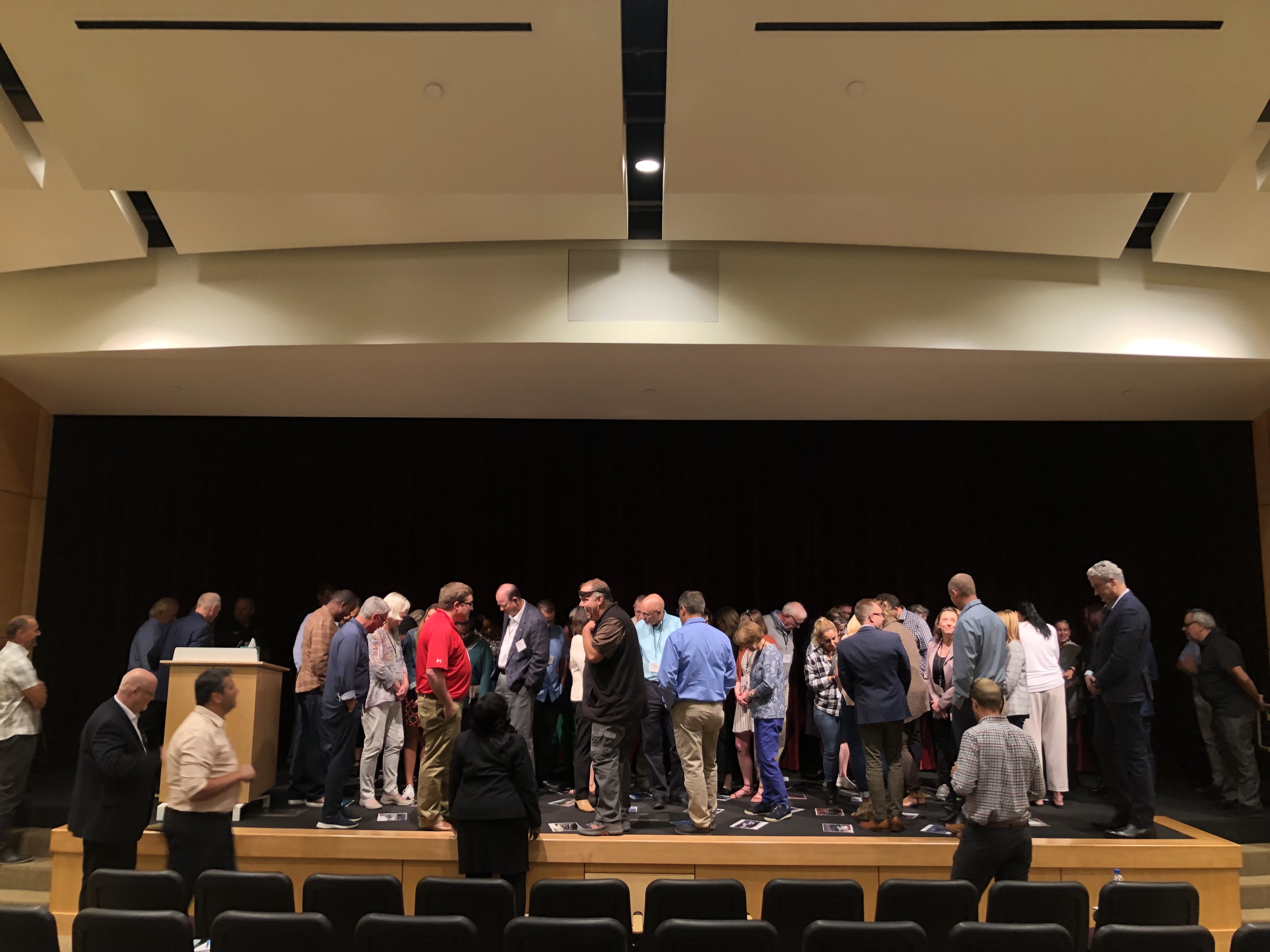 Superintendents mingle during a learning activity about student mental health at the Mental Health Summit on Friday. The summit discussed ways mental health support and awareness is being integrated into education.