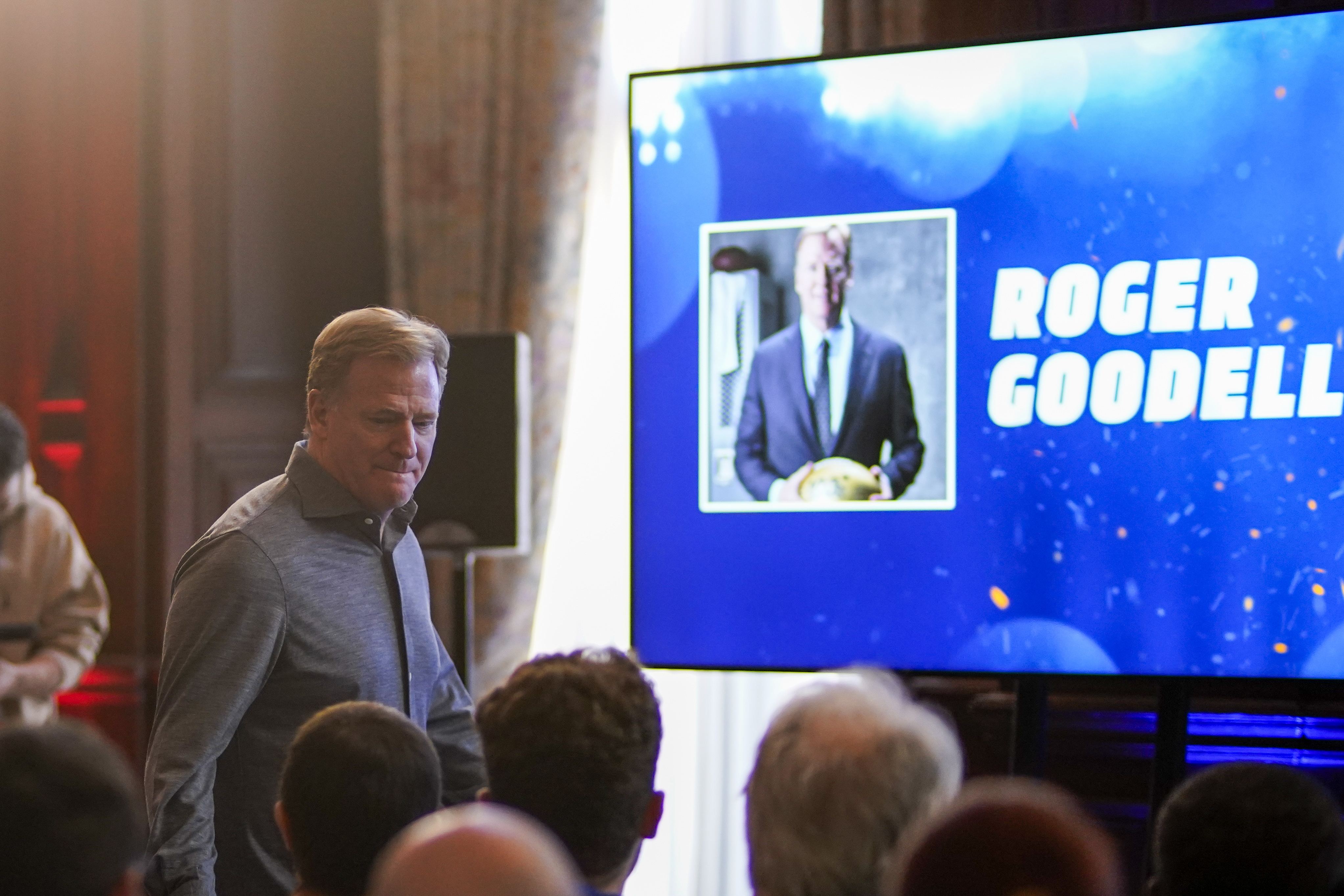 NFL Commissioner Roger Goodell attends the International Series Fan Forum in London, Saturday, Oct. 8, 2022.