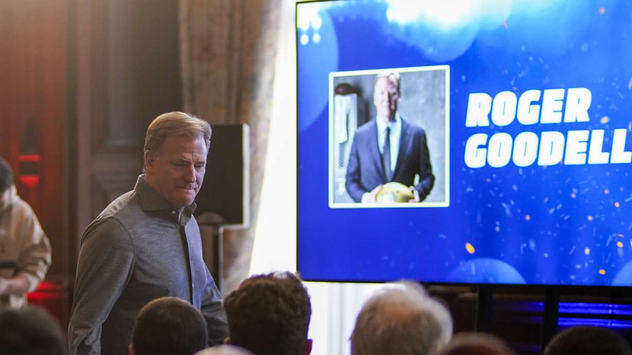 NFL Commissioner Roger Goodell attends the International Series Fan Forum in London, Saturday, Oct. 8, 2022.