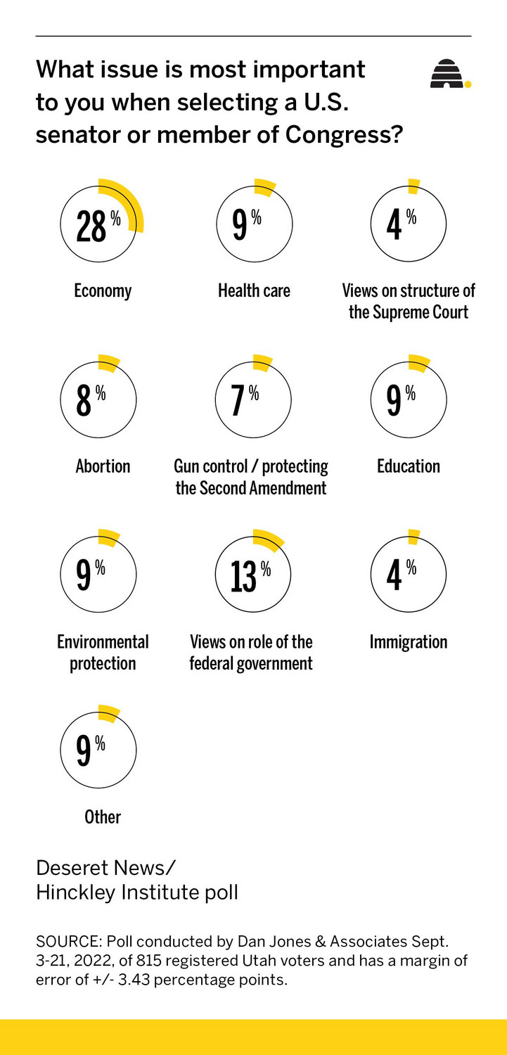 What Utah voters see as the top issue for choosing a senator, congressperson