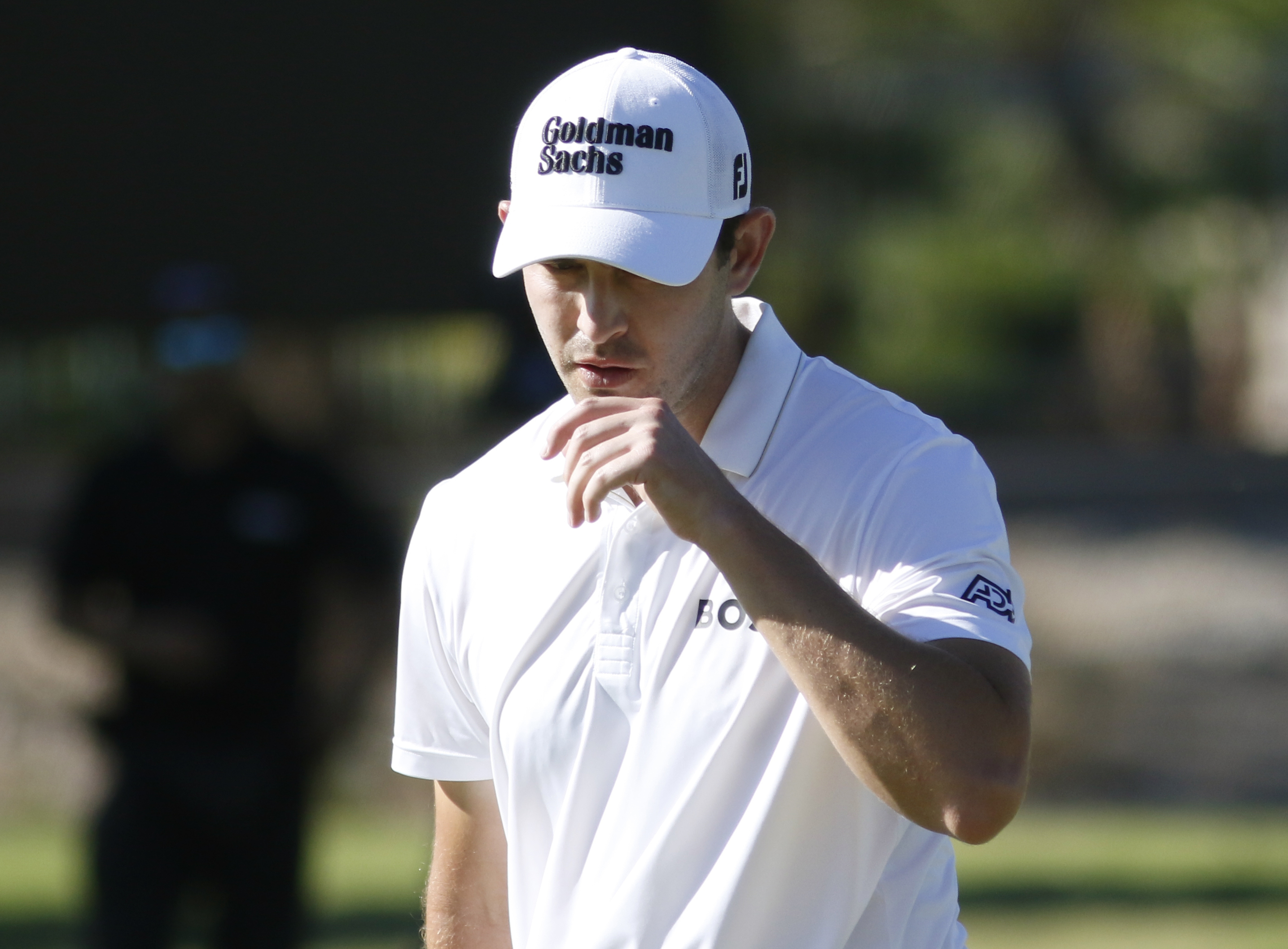 Patrick Cantlay walks away after putting at the 11th hole during the first round of the Shriners Children's Open golf tournament at TPC Summerlin, Thursday, Oct. 6, 2022, in Las Vegas.
