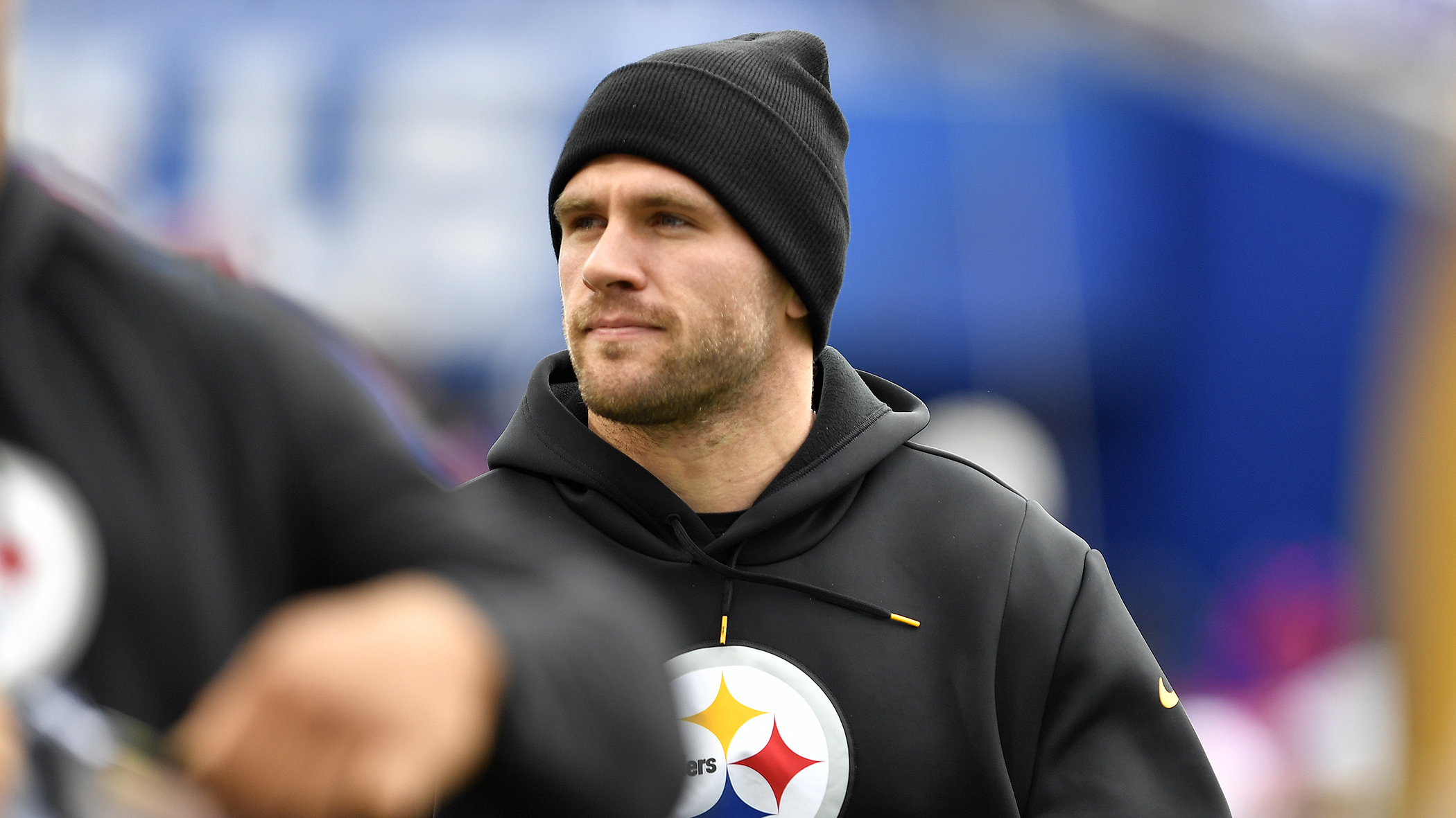 Pittsburgh Steelers linebacker T.J. Watt walks on the sideline during the first half of an NFL football game against the Buffalo Bills in Orchard Park, N.Y., Sunday, Oct. 9, 2022. 