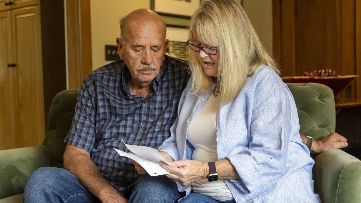 Ron and Sy Snarr, of Salt Lake City, read a letter on Aug. 19, 2022, from Jorge Benvenuto, who murdered their son, Zachary Snarr, in August 1996. The Snarrs asked the board of pardons Tuesday to grant a commutation hearing to Benvenuto.