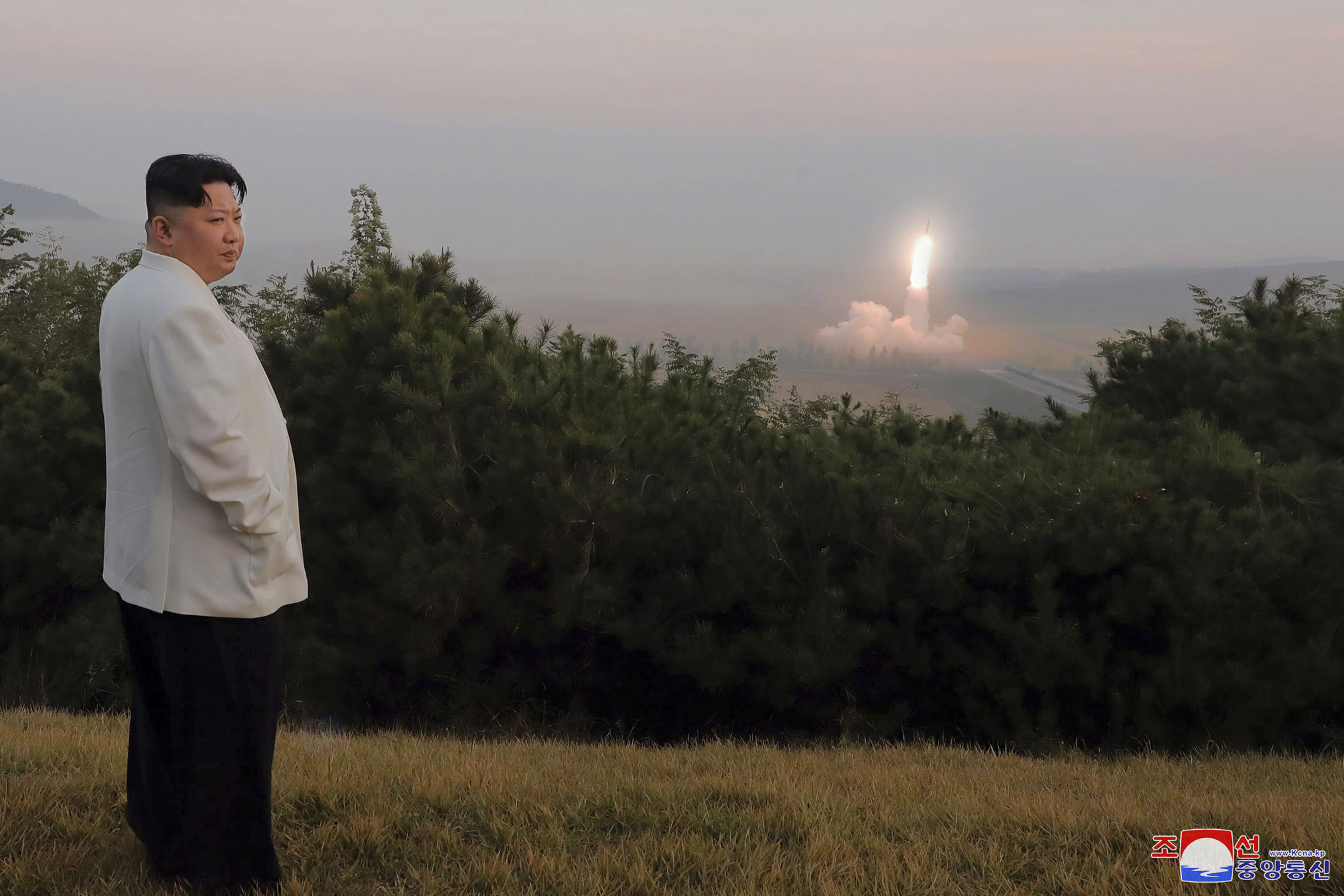 North Korean leader Kim Jong Un inspects a missile test at an undisclosed location in North Korea, sometime between Sept. 25 and Oct. 9. Independent journalists were not given access to cover the event depicted in this image distributed by the North Korean government. The content of this image is as provided and cannot be independently verified.