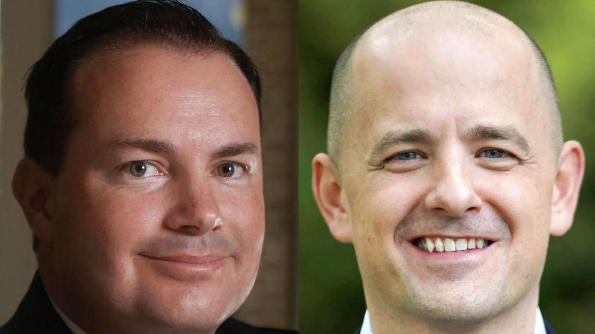 Sen. Mike Lee, left, and Senate candidate Evan McMullin, right, are pictured in this composite photo. Utahns like McMullin a little more than Lee, but the independent challenger has a lot of voters who don't seem to know him and he still slightly trails the Republican incumbent in the heated U.S. Senate race.