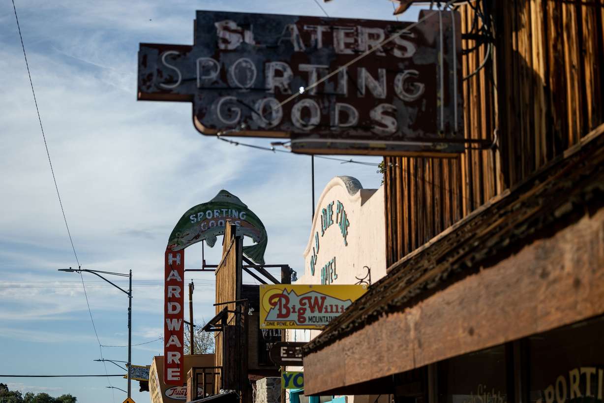 Businesses line Main Street in Lone Pine, Calif., on Aug. 11.