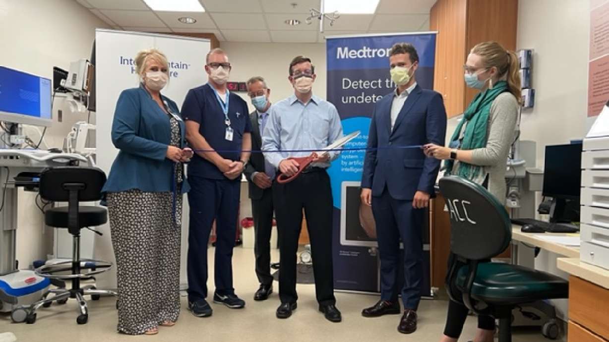 Intermountain Cedar City Hospital officials held a ribbon-cutting ceremony on Wednesday as they begin use of a GI Genius unit at the hospital. The tool uses artificial intelligence to help doctors identify polyps during a colonoscopy and catch cancerous ones sooner.