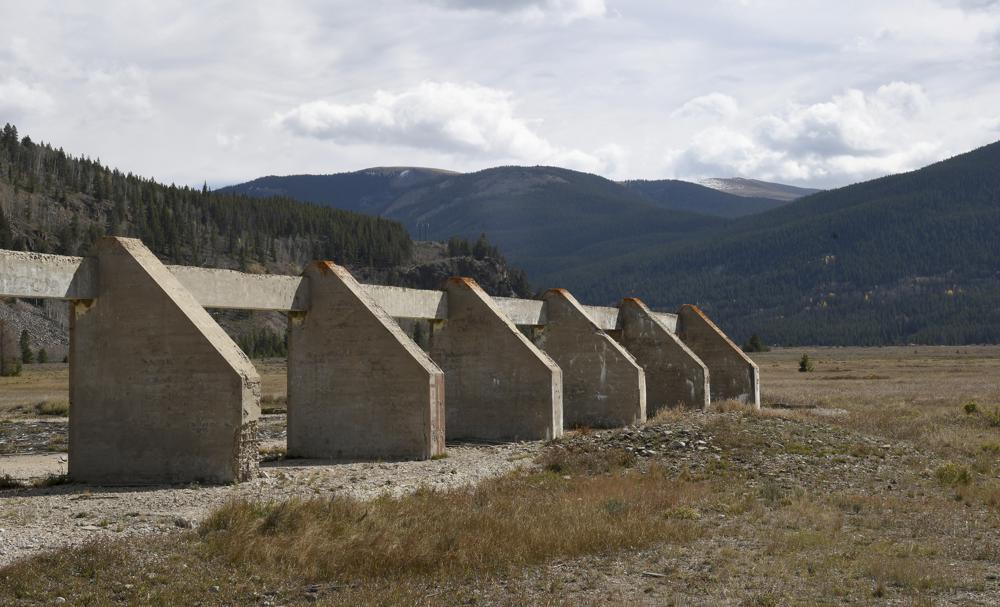 Remnants of the deteriorating field house at Camp Hale near Vail, Colo., on Tuesday. The camp was where soldiers of the 10th Mountain Division trained in the harsh, wintry conditions of the Rocky Mountains in preparation for fighting in the Italian Alps during World War II.