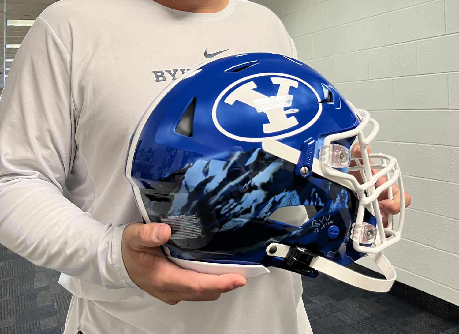 byu new football helmets Riddell Cougars Speed Replica Helmet this half BYU Cougars Riddell Speed Display