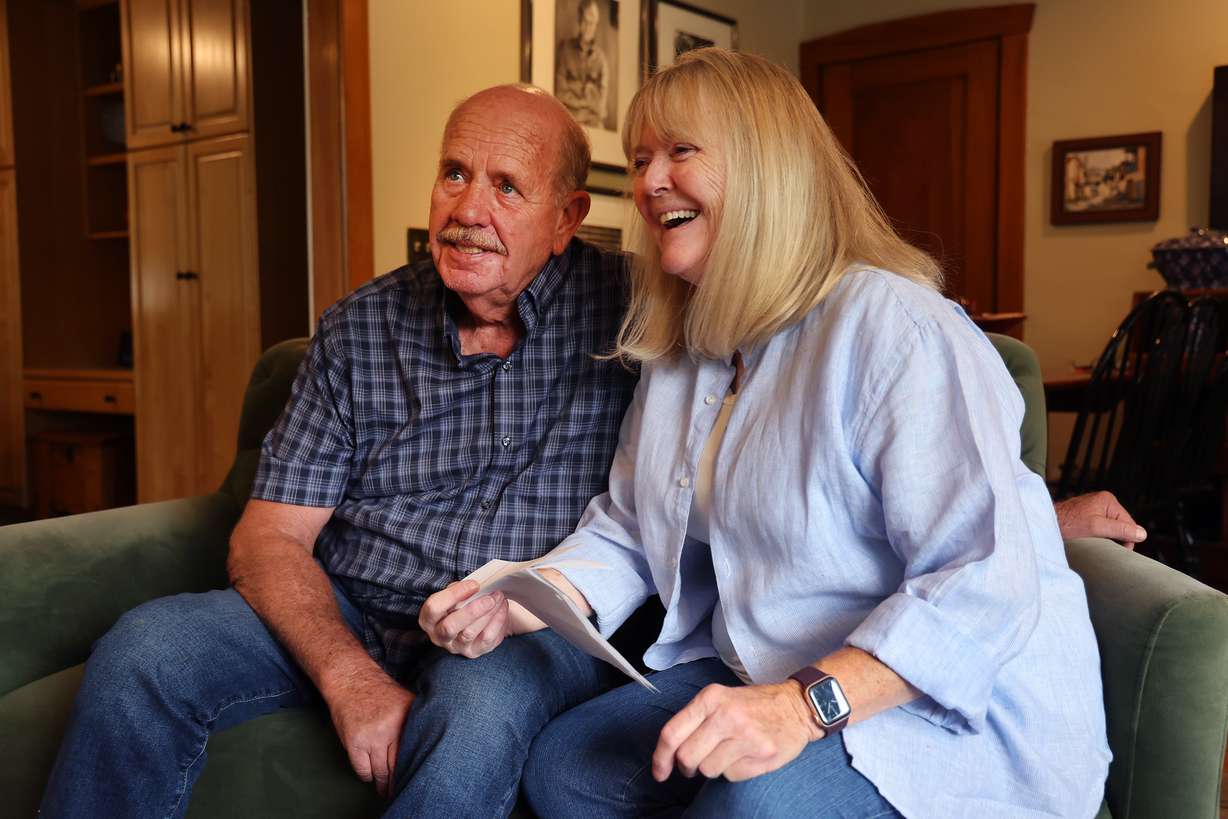 Ron and Sy Snarr, of Salt Lake City, talk on Friday, Aug. 19, about how they forgave Jorge Benvenuto, who murdered their son, Zachary Snarr, in August 1996.
