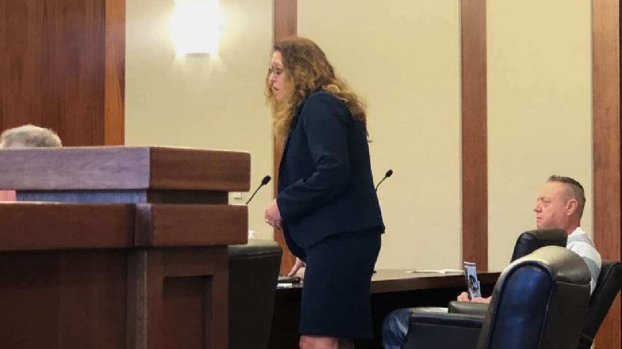 Defense attorney Jacque Ramos addresses the courtroom during Jason Reveal's sentencing hearing in 5th District Court in St. George, Tuesday.