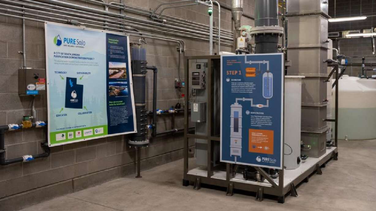 South Jordan's water purification system is pictured.