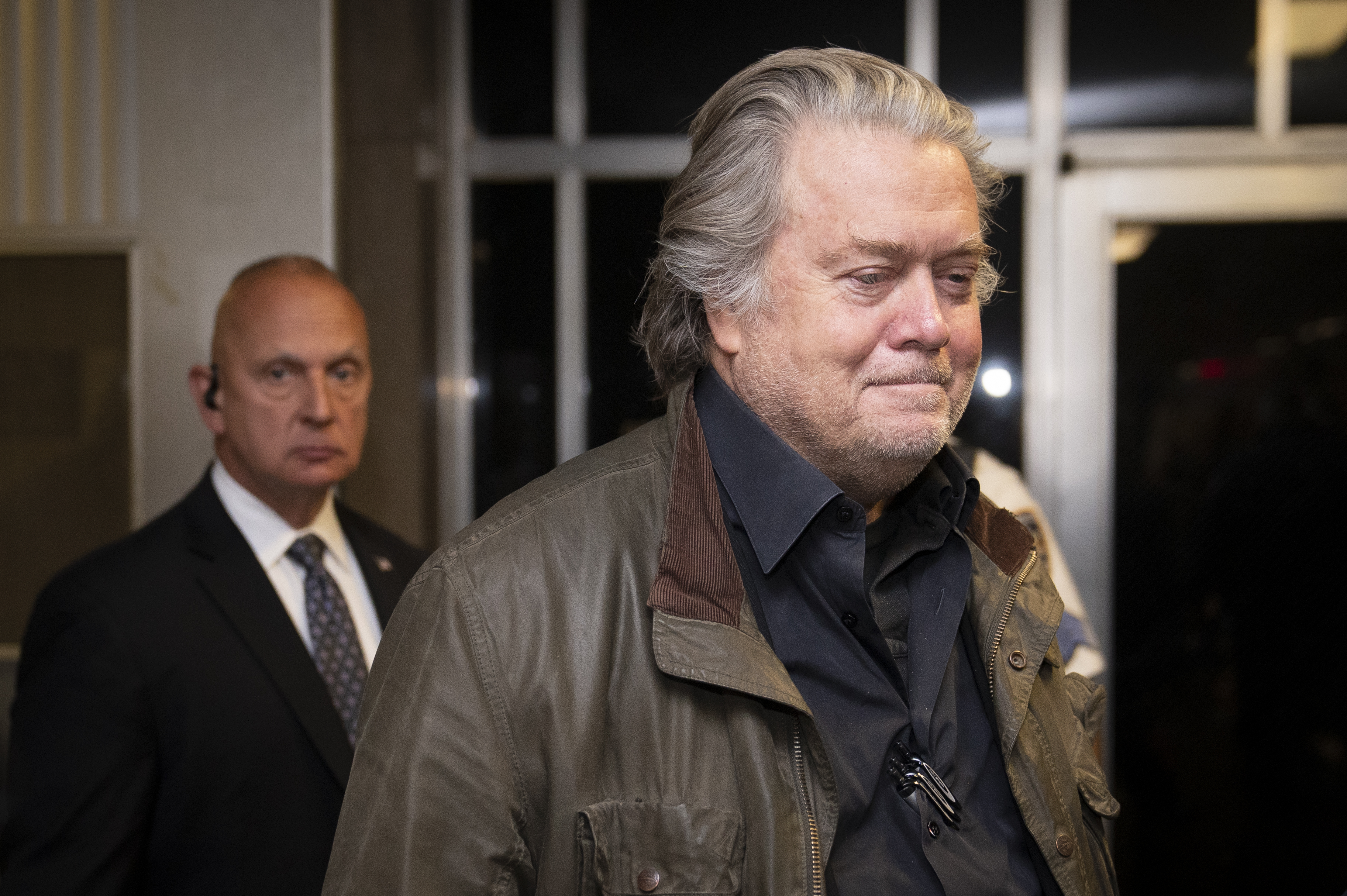 Former White House strategist Steve Bannon leaves court Oct. 4 in New York.