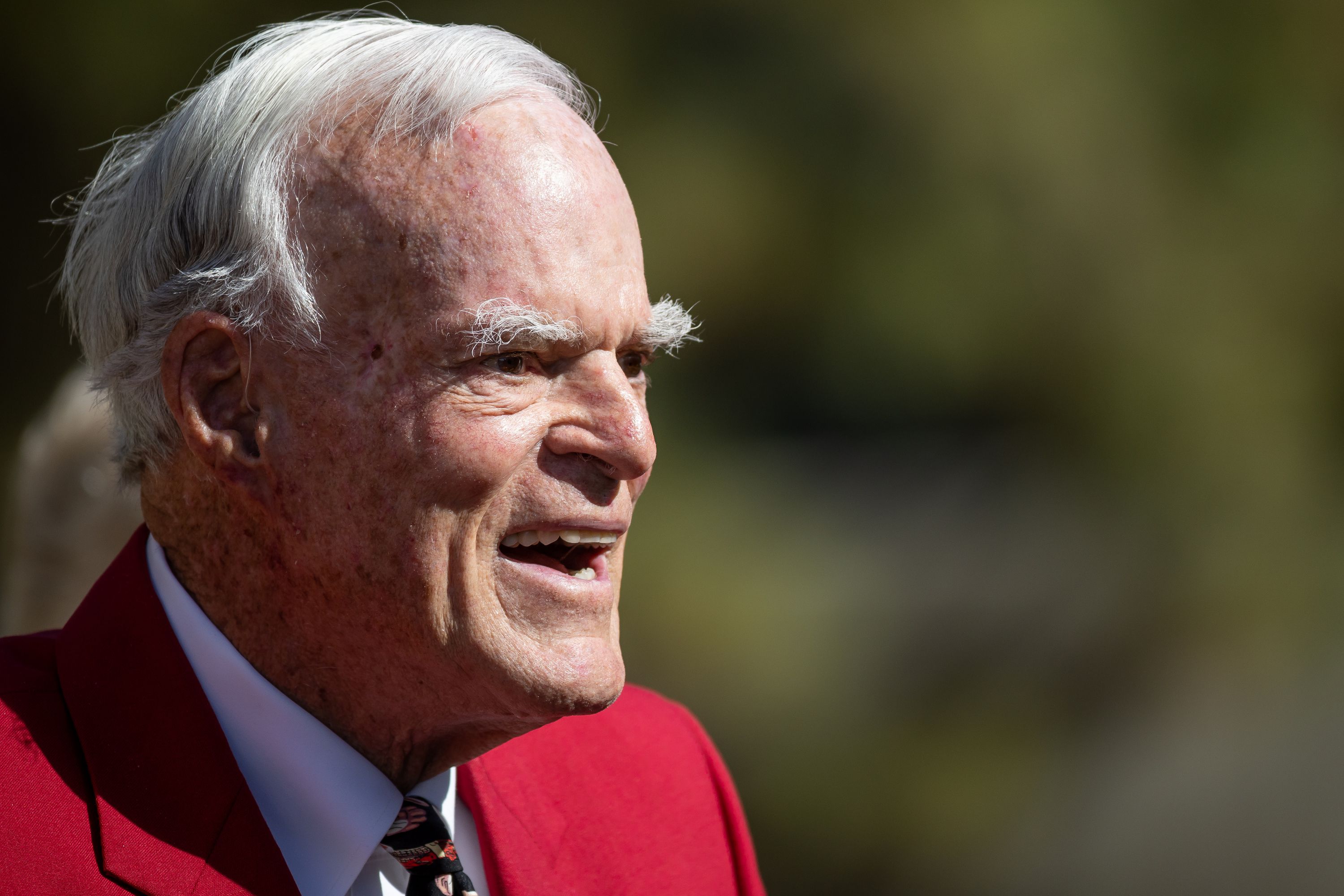 Spencer Fox Eccles smiles after conducting the groundbreaking ceremony for the Spencer Fox Eccles School of Medicine at the University of Utah in Salt Lake City on Wednesday.