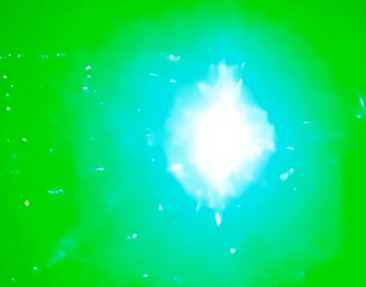 Screenshot image from a cellphone video showing the flash of light that a pilot sees when hit with a laser pointer, St. George, Monday.  