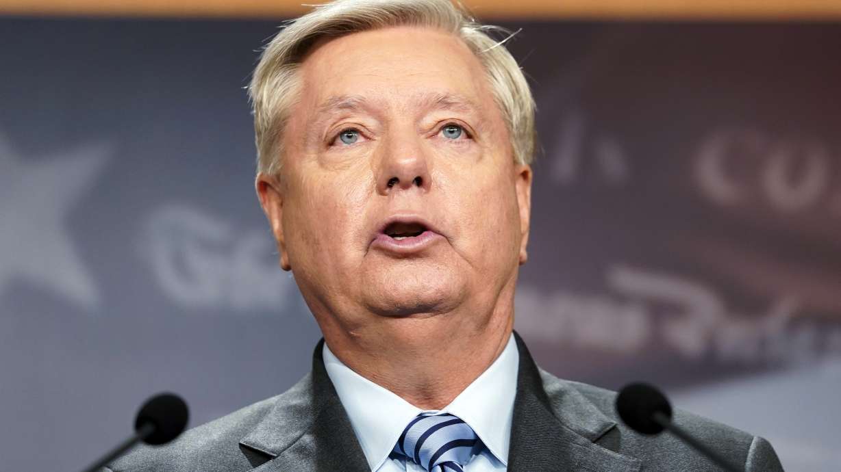 Sen. Lindsey Graham, R-S.C., speaks during a news conference Sept. 29 on Capitol Hill in Washington. Graham must testify before a special grand jury investigating whether then-President Donald Trump and others illegally tried to influence the 2020 election in Georgia, a federal appeals court said Thursday.