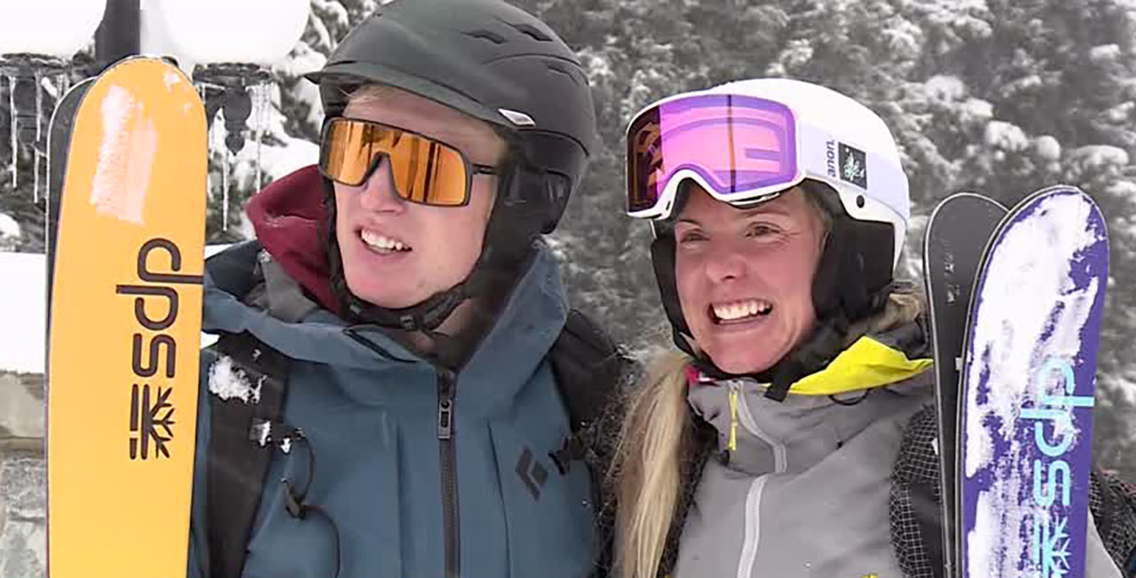 Chase Ellett and Rose Holbrook ski at Solitude Mountain Resort, Sunday.