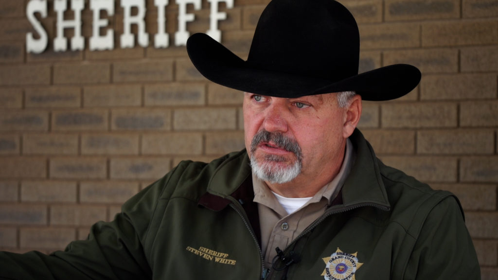 Grand County Sheriff Steven White is pictured outside his office in Moab.