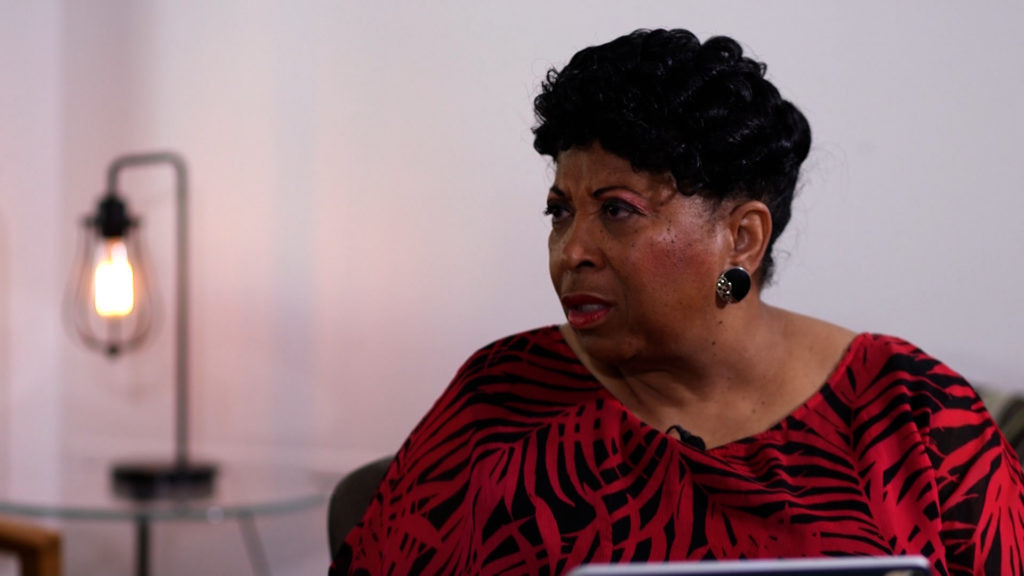 Jeanetta Williams, president of the Salt Lake branch of the NAACP, reacts to video of a deputy twirling a lasso while searching for a Black man.