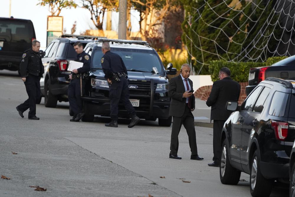 Police investigators work outside the home of Paul Pelosi, the husband of House Speaker Nancy Pelosi, in San Francisco, Friday. Paul Pelosi, was attacked and severely beaten by an assailant with a hammer who broke into their San Francisco home early Friday, according to people familiar with the investigation.
