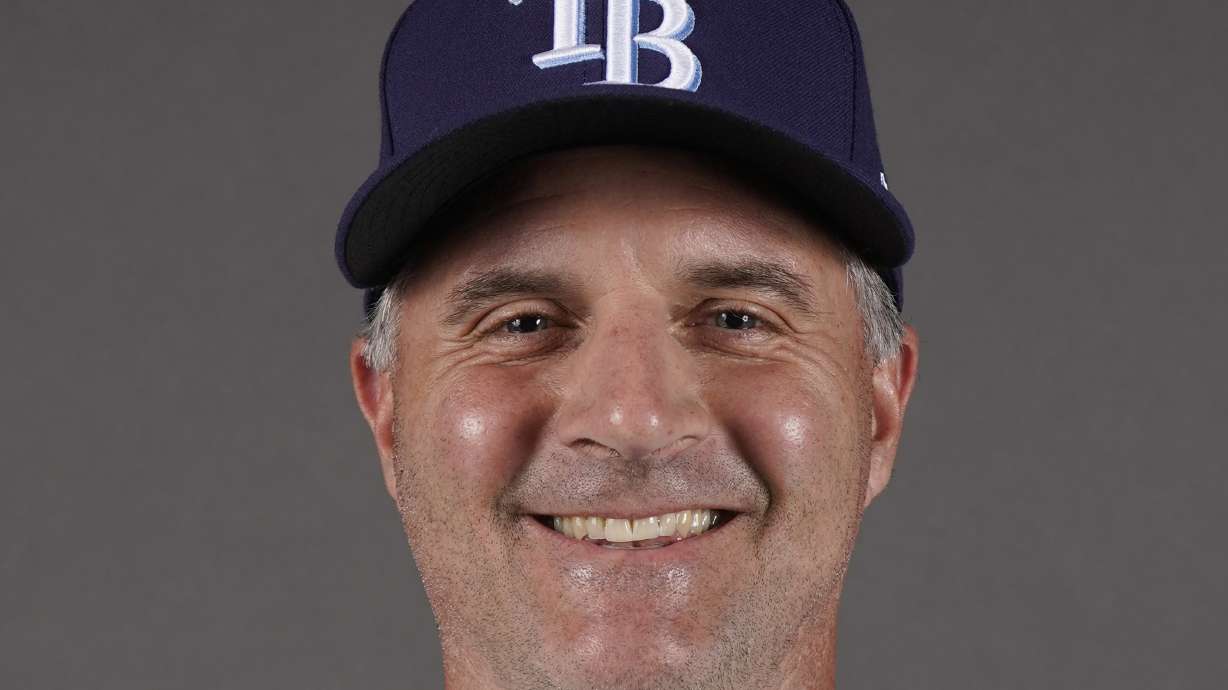 FILE - This is a 2022 photo of bench coach Matt Quatraro of the Tampa Bay Rays baseball team. On Sunday, Oct. 30, 2022, the Kansas City Royals hired Quatraro as manager, turning over the young core of a rebuilding franchise to a forward-thinking manager with experience winning in a small market.
