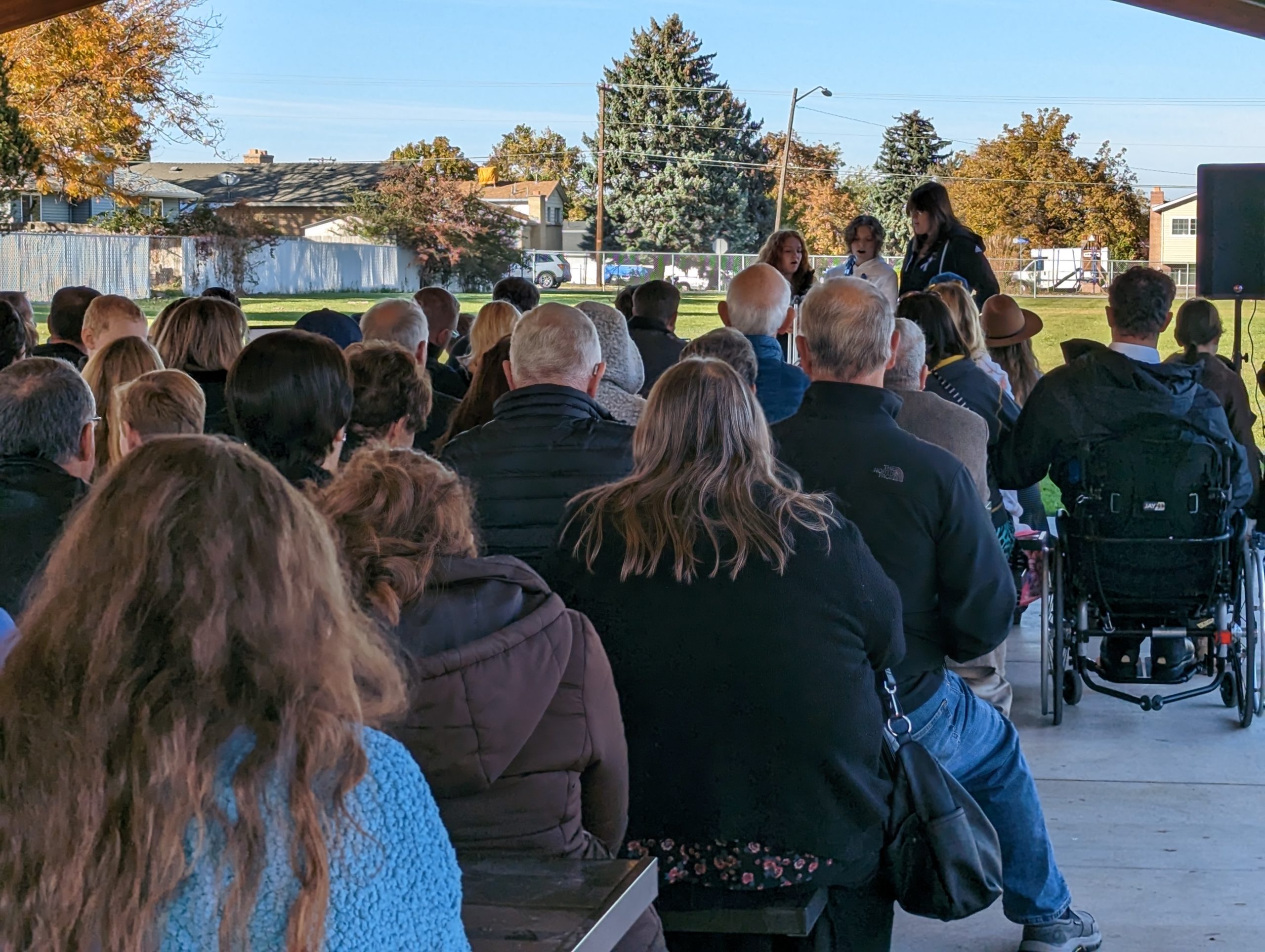 People gather in Taylorsville Sunday to remember the life of 13-year-old Karl Finch, who died Halloween weekend one year ago.