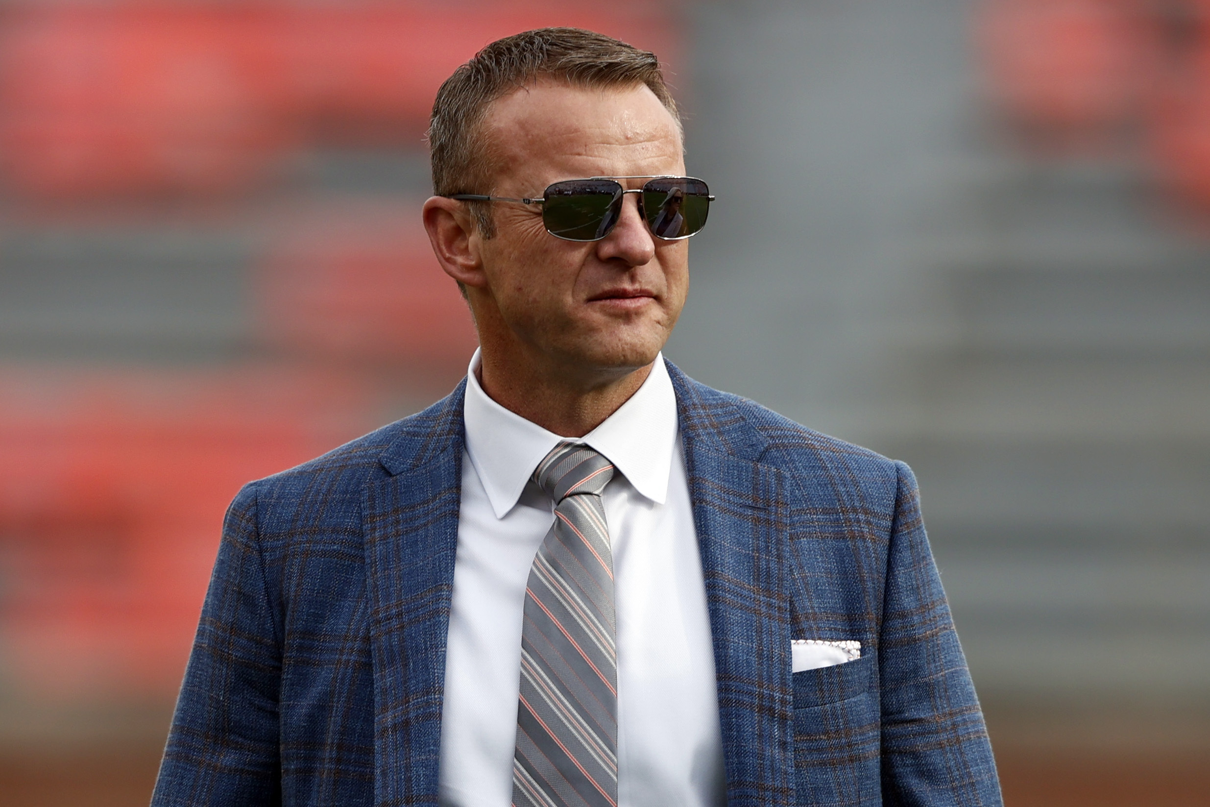Auburn head coach Bryan Harsin walks the field before an NCAA college football game against Arkansas Saturday, Oct. 29, 2022, in Auburn, Ala. 