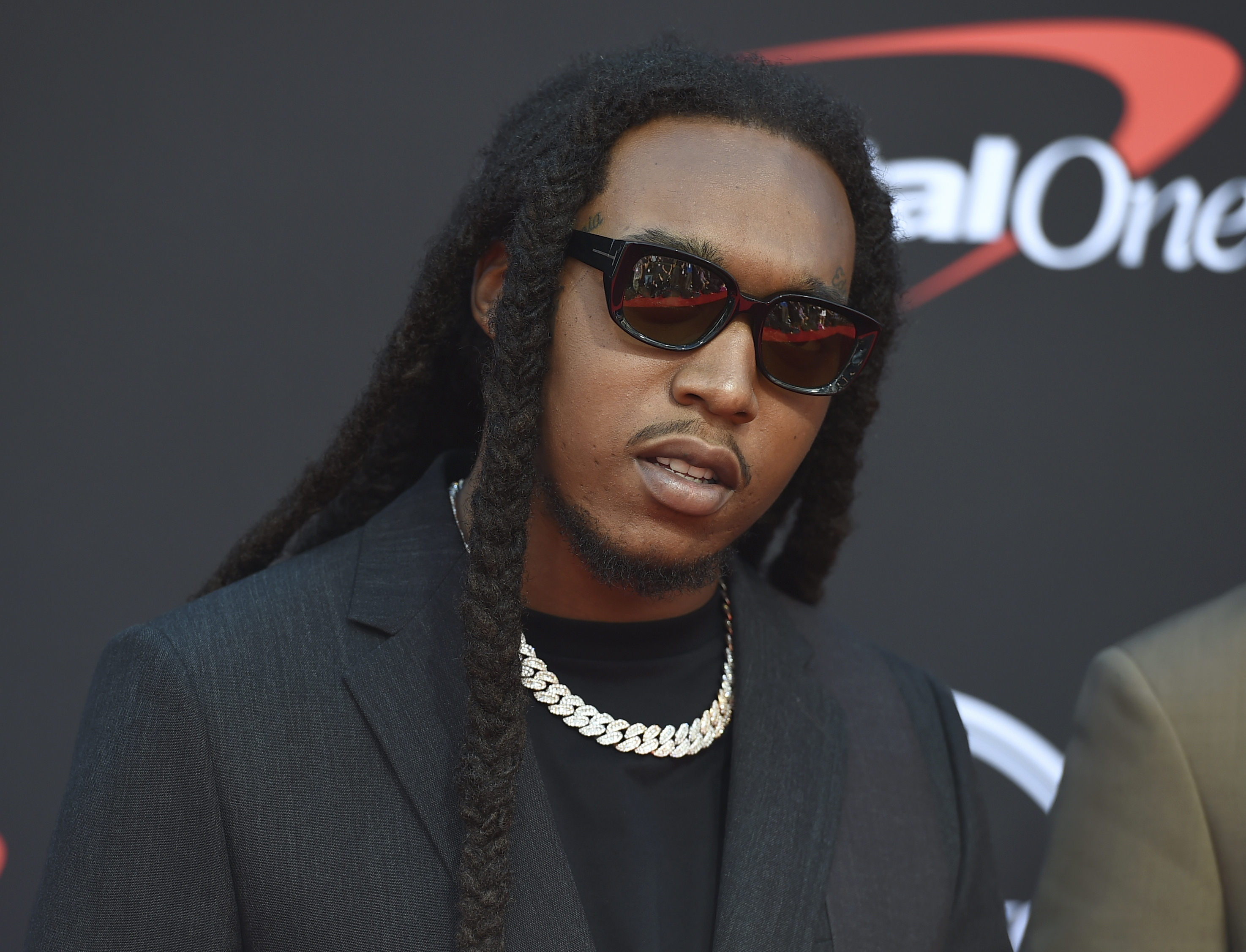 Takeoff, of Migos, arrives at the ESPY Awards in Los Angeles on July 10, 2019. A representative confirms that rapper Takeoff is dead after a shooting outside of a Houston bowling alley early Tuesday. 