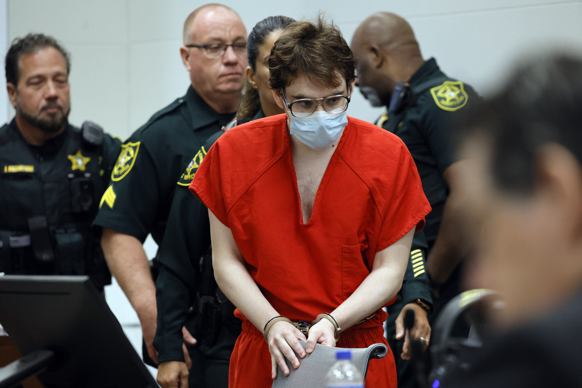 Marjory Stoneman Douglas High School shooter Nikolas Cruz enters the courtroom Tuesday for his first of two expected sentencing hearings in Fort Lauderdale, Florida.
