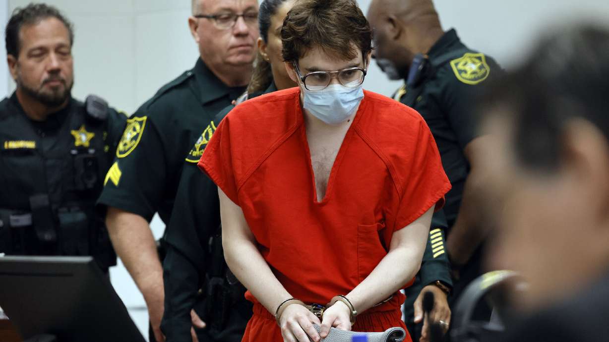 Marjory Stoneman Douglas High School shooter Nikolas Cruz enters the courtroom Tuesday for his first of two expected sentencing hearings in Fort Lauderdale, Florida.