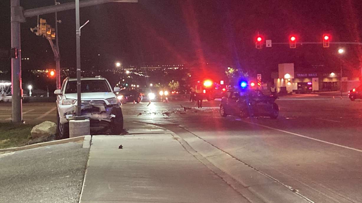 A driver is in critical condition after crashing with another vehicle late Tuesday in Sandy.