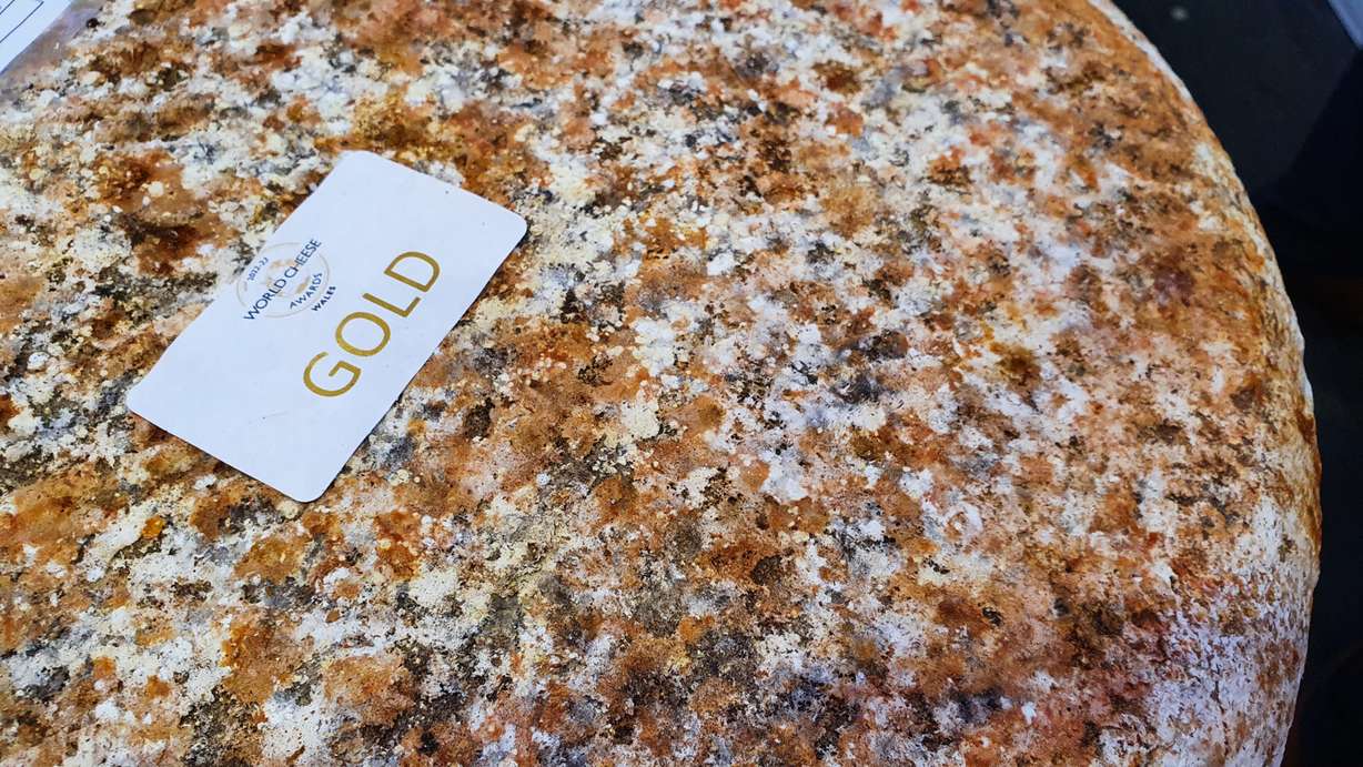 The cheeses came in all shapes, sizes and colors at the World Cheese Awards held in Newport, Wales, Wednesday.