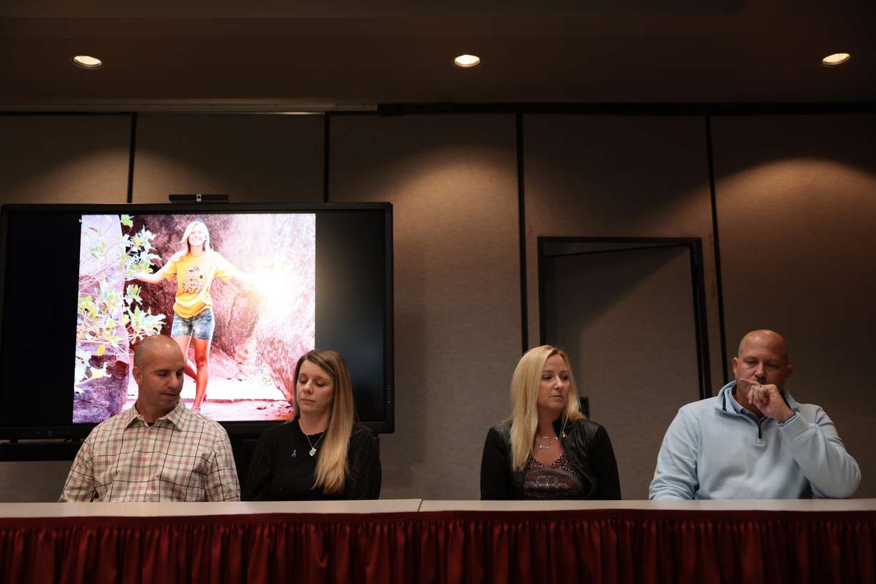 Family of Gabby Petito hold a press conference after filing a wrongful death lawsuit against the city of Moab, Utah, after an encounter there with police sent Petito and Brian Laundrie on their way. Petito was later killed by Laundrie in Wyoming.