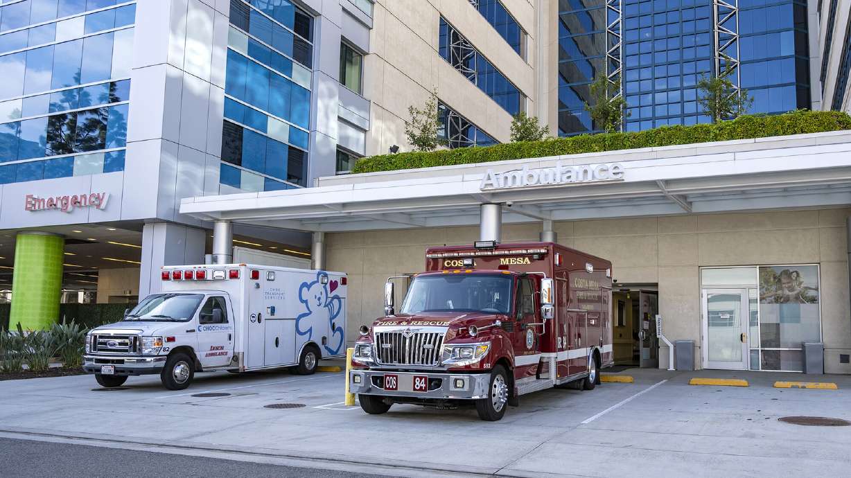Ambulances are pictured here parked at the Children's Health of Orange County on Nov. 1. RSV hospitalizations were significantly higher than normal again last week amid a respiratory virus season that's hitting the United States earlier and harder than usual.