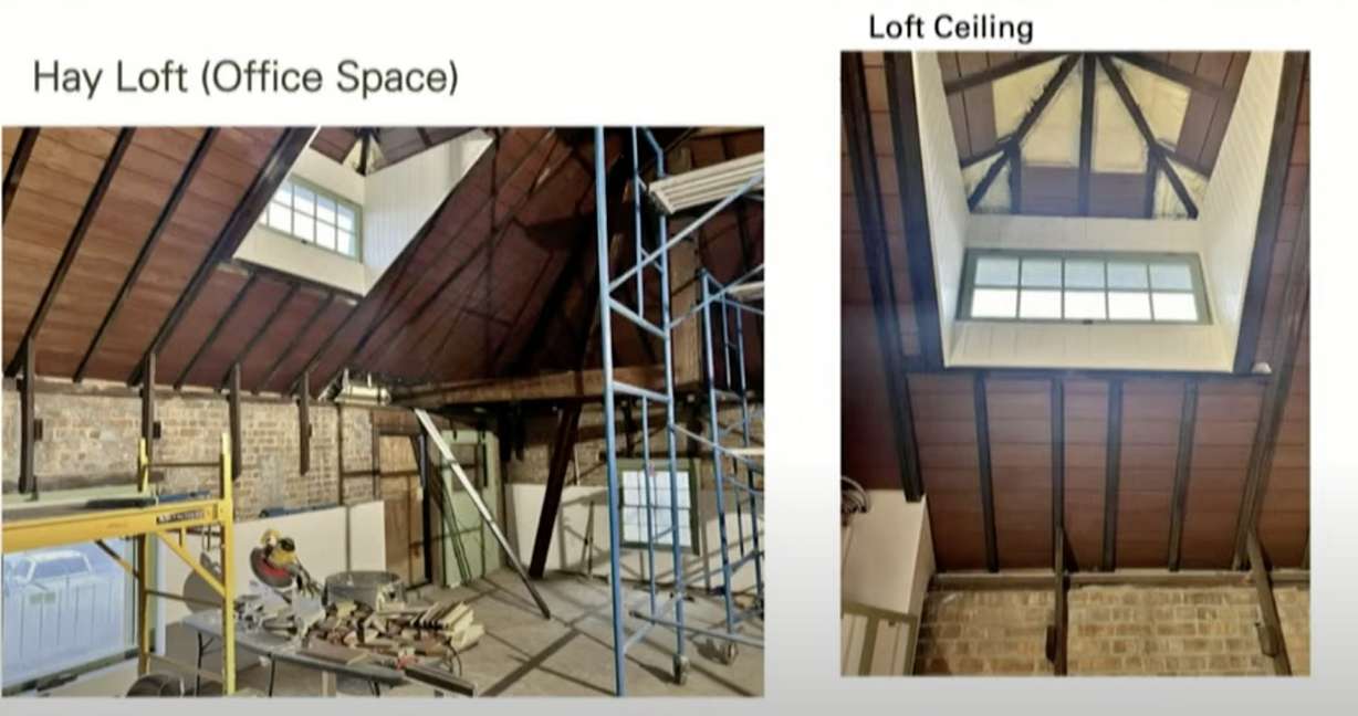 Photos of the renovation work inside the Fisher carriage house presented to the Salt Lake City Historic Landmark Commission on Thursday.