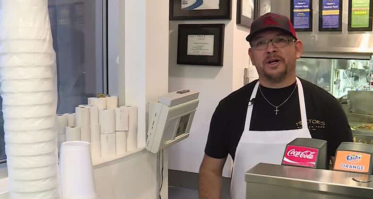 Hector Uribe of Hector’s Mexican Food speaks to KSL on Thursday. The restaurant is closing after 27 years in Millcreek.