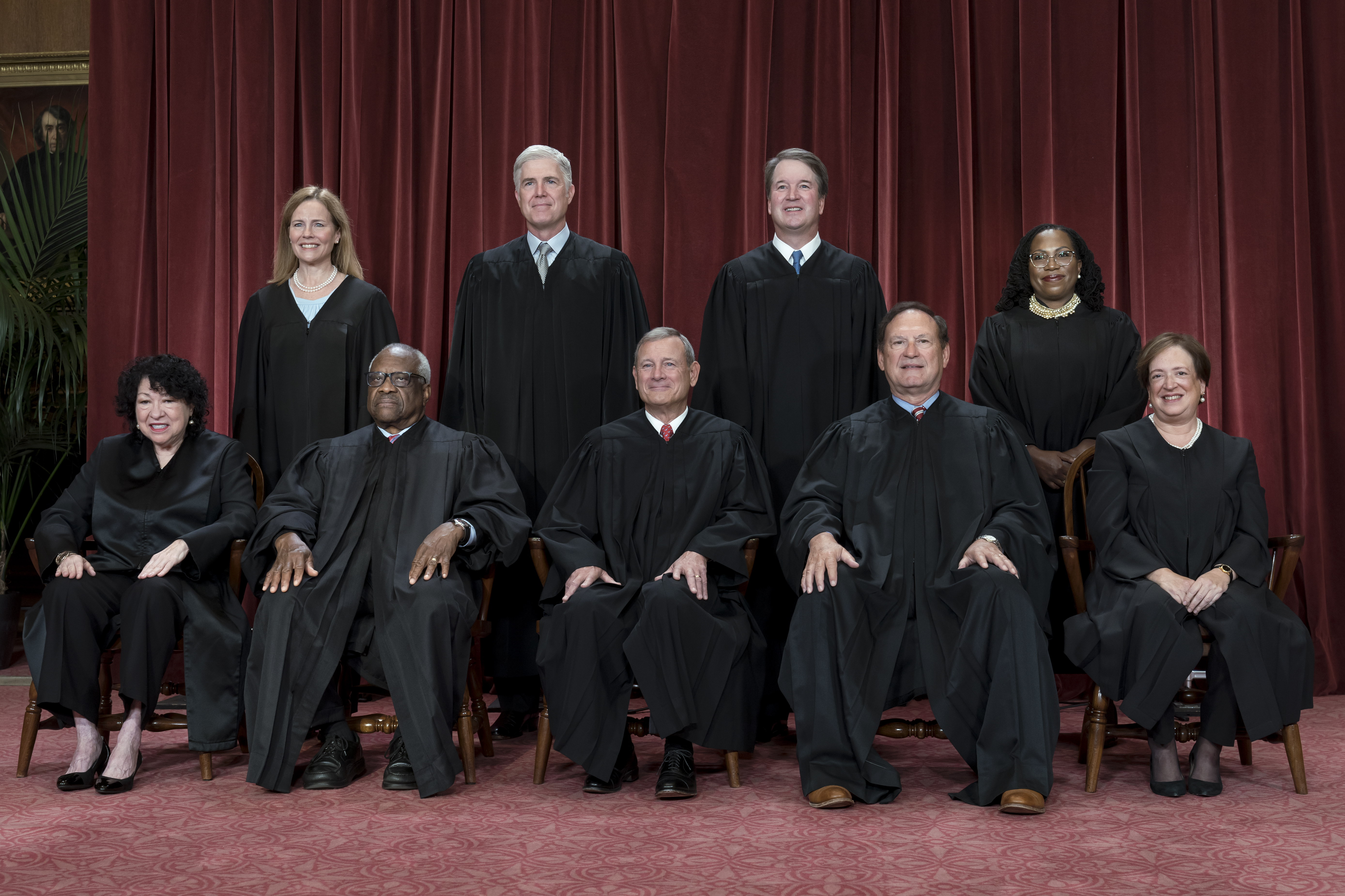 Members of the Supreme Court sit for a new group portrait in Washington Oct. 7. The Supreme Court will hear a water dispute involving the U.S. government and the Navajo Nation.