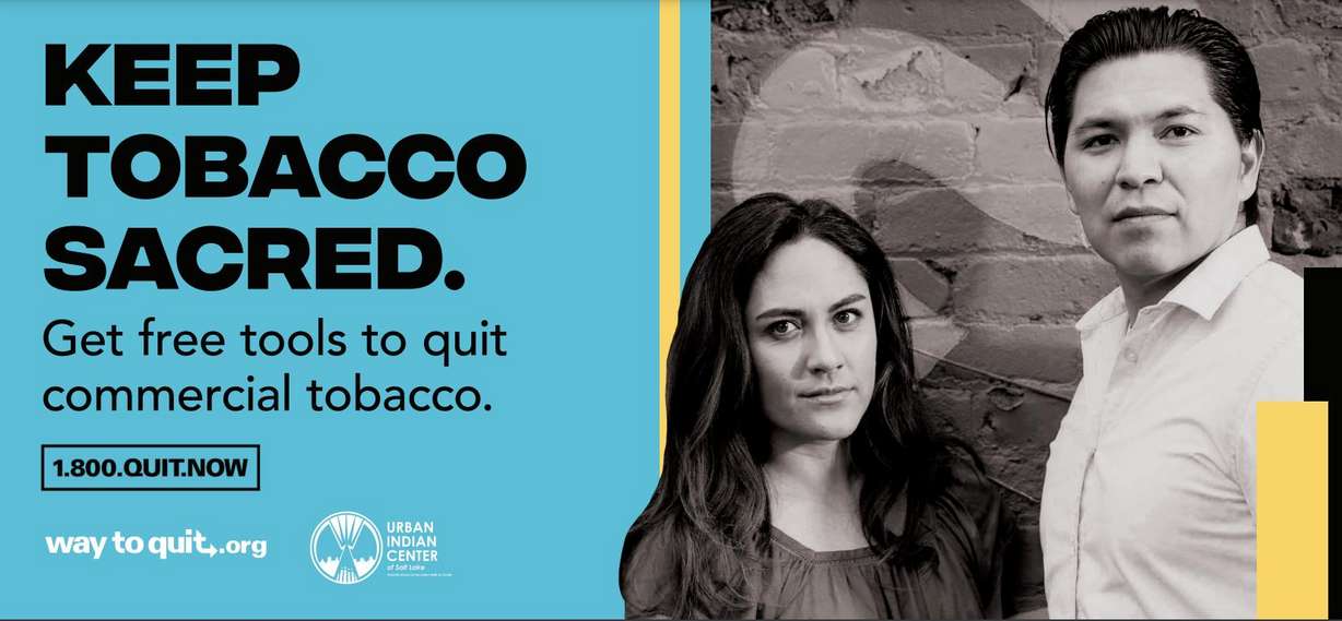 This image will soon promote the "Keep Tobacco Sacred" campaign in Salt Lake City. The campaign highlights the traditional Native American uses of tobacco, the predatory nature of Big Tobacco and the dangers of commercial tobacco.