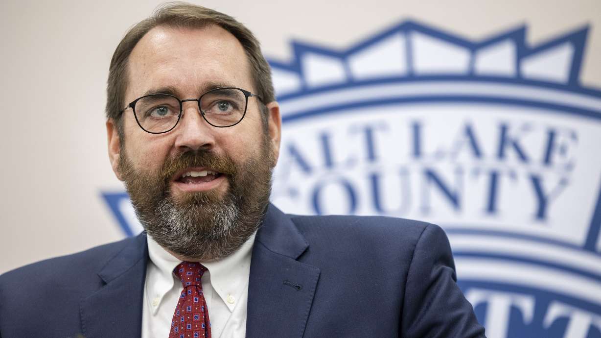 Utah County Attorney David Leavitt discusses the death penalty in Utah at the Salt Lake County District Attorney’s Office building in Salt Lake City on Sept. 14, 2021. In a recent memo, Leavitt asked that a Utah County deputy clerk/auditor be removed from supervising the election due to a potential conflict of interest.