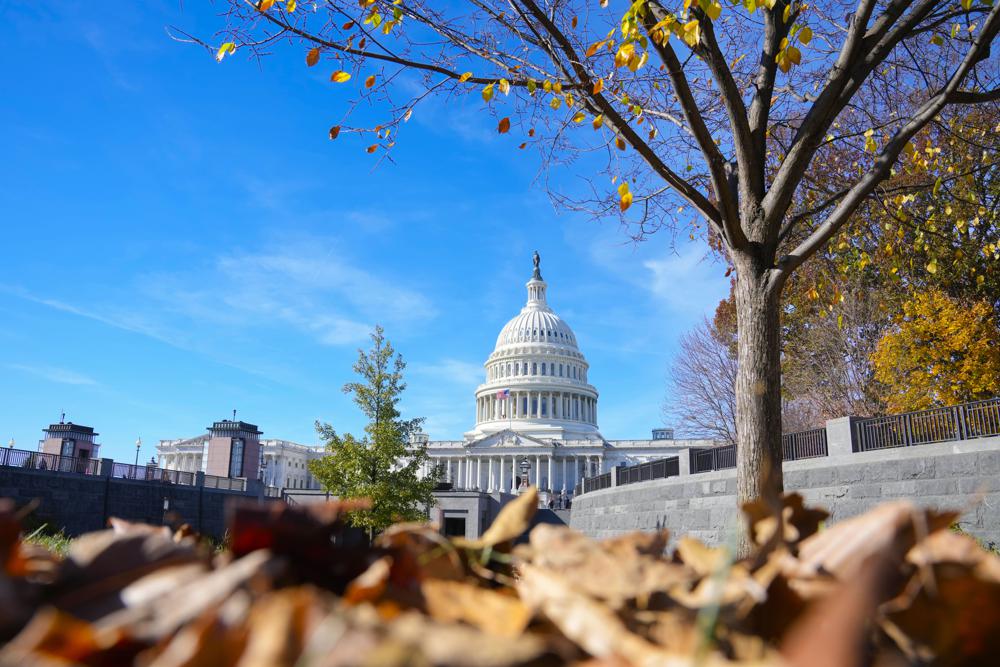 The U.S Capitol is seen on Election Day in Washington, Tuesday. Eager to claw back power in Congress, energized Republicans worked Tuesday to break the Democrats’ one-party hold on Washington and threaten the future of President Joe Biden’s once-lofty agenda.